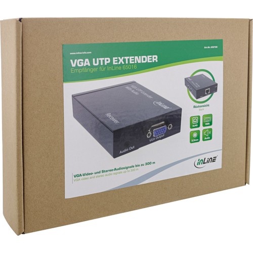 INLINE ® VGA Extender/Empfänger über UTP, mit Audio, bis 300m