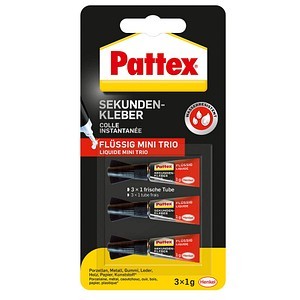 PATTEX Sekundenkleber Mini Trio, 3x1g, 9H PSMT3