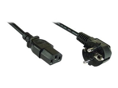 INLINE Netzkabel Schukostecker gewinkelt auf Kaltgeraetestecker schwarz 1,5m