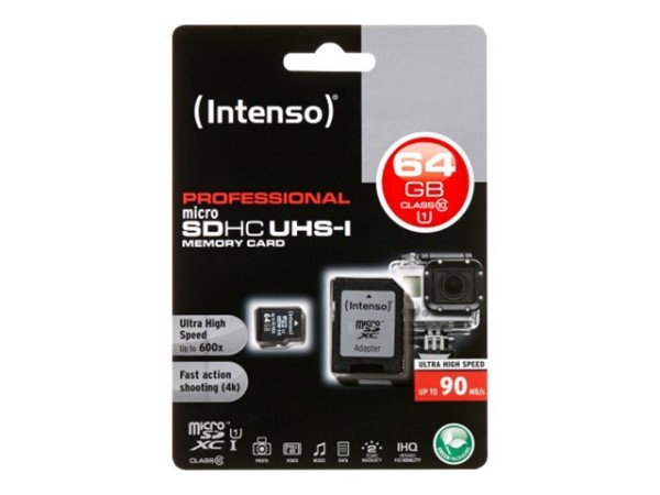 INTENSO Secure Digital Card Micro SD UHS-I Professional 64 GB Speicherkarte