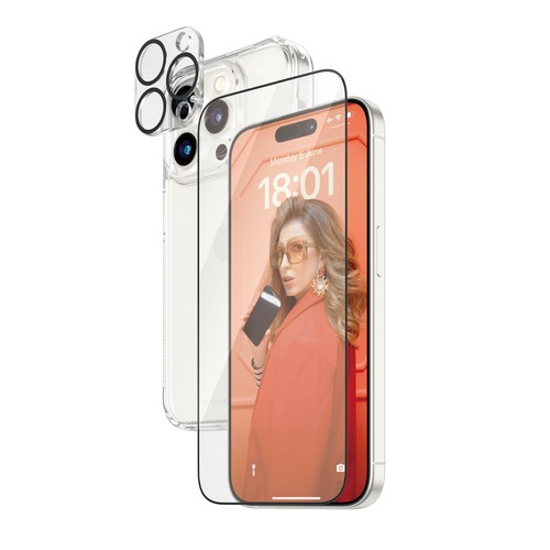 PANZERGLASS ? 3-in-1 Set für das iPhone 15 Pro (Ultra-Wide Fit Display- & Kamera Schutzfolie & D30 P