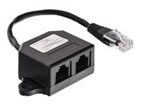 INLINE ® ISDN Verteiler, 2x RJ45 Buchse, 15cm Kabel, mit Endwiderständen