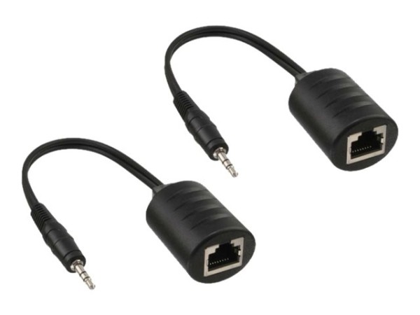 InLine Audio über RJ45 passiv, 2x Klinke 3,5mm Stecker / RJ45 Buchse, max. 50m, 2er Pack