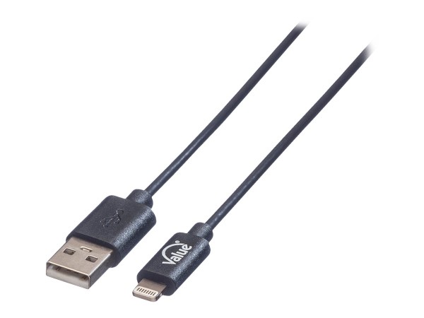 VALUE USB 2.0 Sync- & Ladekabel für Apple Geräte mit Lightning Connector, 0,15 m