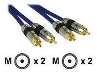 INLINE Cinch Audio Kabel 2x Cinch St/St PREMIUM Qualität 15m