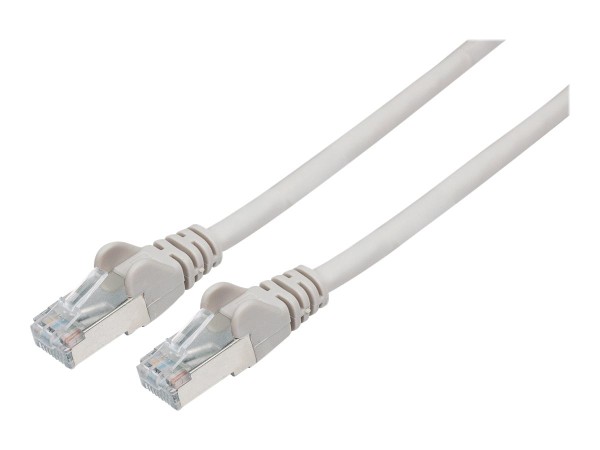 INTELLINET Netzwerkkabel Cat6A S/FTP CU LS0H 7,5m Grau RJ-45 Stecker / RJ-45 Stecker Vergoldete Kont