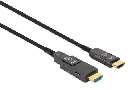 IC INTRACOM Manhattan Aktives optisches High Speed HDMI-Glasfaserkabel mit abnehmbarem Stecker 4Ka60