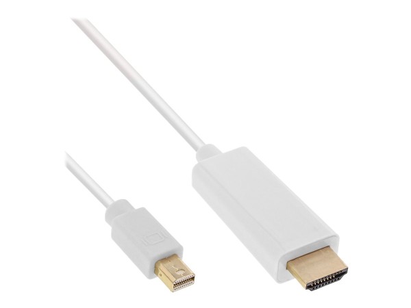 InLine Mini DisplayPort zu HDMI Konverter Kabel, weiß, 1m, mit Audio