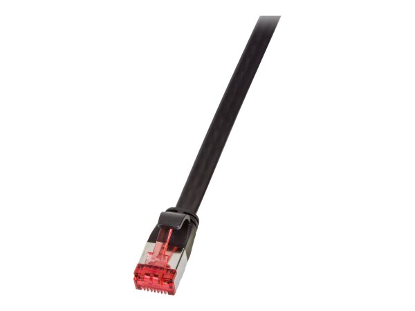 LOGILINK CF2013S Patchkabel Flat Cat.6 Shielded 0.25m schwarz