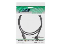 InLine® Micro-USB 2.0 Kabel, USB-A Stecker an Micro-B Stecker gewinkelt, vergoldete Kontakte, 1m