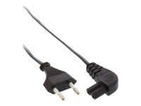 INLINE Netzkabel, Netzstecker auf Euro 8 C7 Stecker, gewinkelt, 5,0m