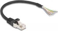 DELOCK Kabel RJ50 Stecker zu offenen Kabelenden S/FTP 0,25m schwarz