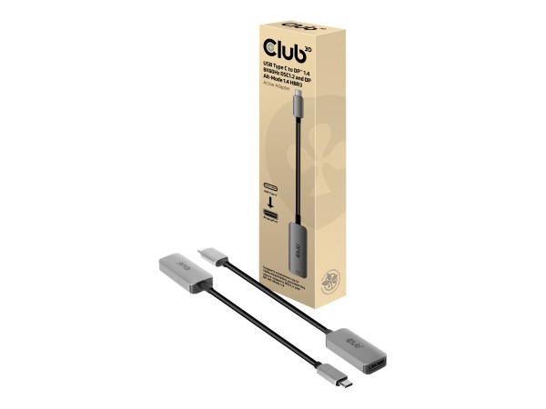 CLUB3D Adapter USB 3.2 Typ C > DP 1.4 8K60Hz HDR aktiv St/Bu retail