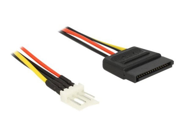 DELOCK Kabel Power SATA 15 Pin Stecker > Floppy 4 Pin Stecker 24 cm