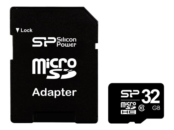 SILICON POWER Micro SDCard 32GB SDHC Class 10 mit/adapter