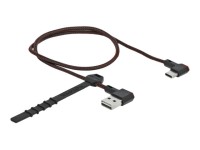 DELOCK EASY-USB 2.0 Kabel Typ-A Stecker zu USB Type-C Stecker gewinkelt links / rechts 0,5 m schwarz