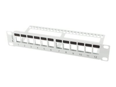 LANBERG Patchpanel Blank 12-Port 1U Keystone Organizer grau