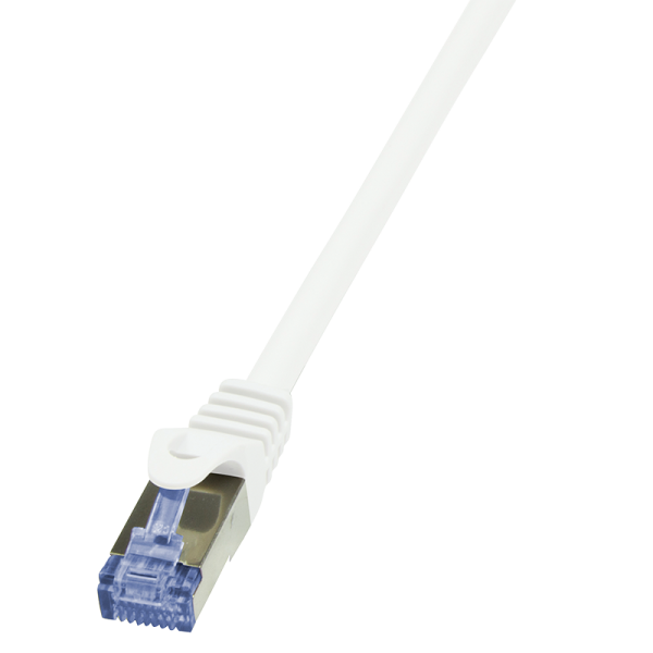 LOGILINK CQ3131S RJ45 Netzwerkkabel, Patchkabel CAT 6a S/FTP 40 m Weiß Flammwidrig, Gesamtschir