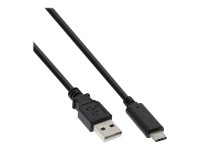 INLINE USB 2.0 Kabel - Typ C Stecker an A Stecker - schwarz - 0,3m (35737)
