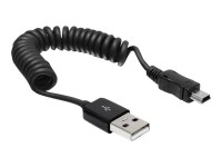 DELOCK USB-Kabel Delock USB2.0 Typ A -> mini B St/St 20-60cm Spiral