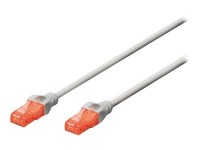 Patchkabel DIGITUS RJ45 U/UTP Cat6  2.00m grau Hebelschutz