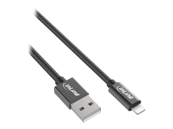 INLINE - Lightning-Kabel - Lightning (M) bis USB (M) - 2 m - Schwarz - für Apple iP
