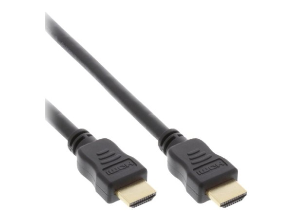 INLINE ® HDMI Kabel, High Speed HDMI® Cable with Ethernet, Stecker / Stecker, schwarz / gold, 1,5m