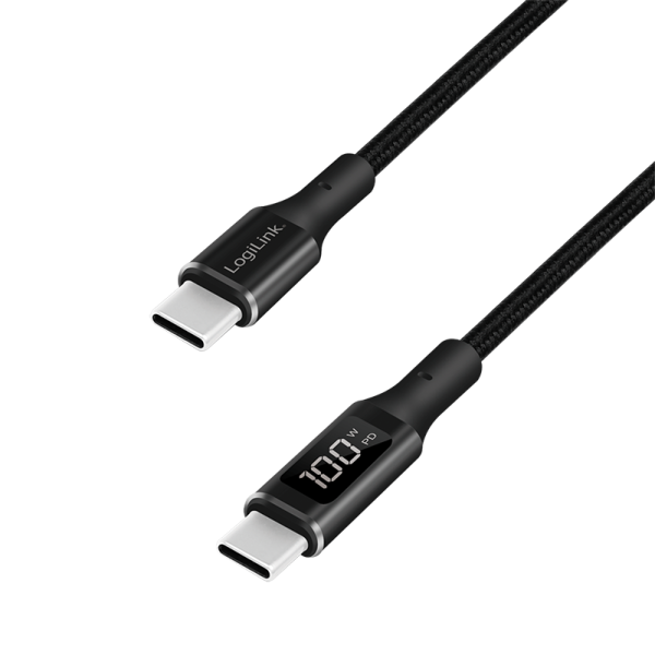 LOGILINK USB 2.0 Ladekabel, C-Stecker - C-Stecker, 1,0 m schwarz, USB-C Stecker - USB-C Stecker, ges