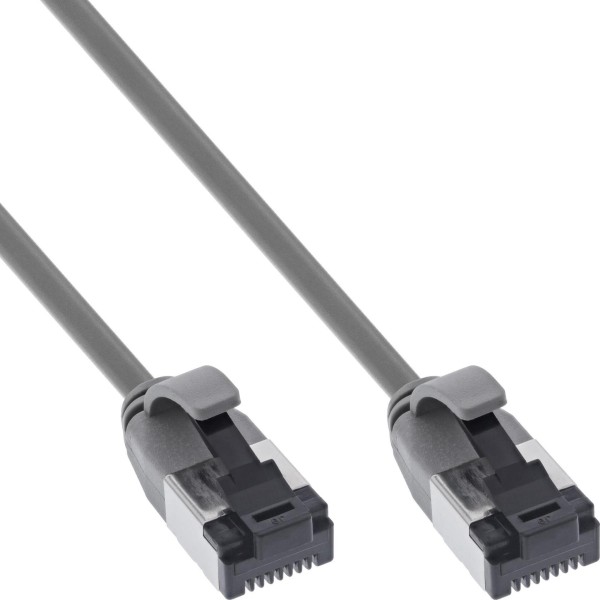 INLINE Patch cable slim, U/FTP, Cat.8.1, TPE halogen-free, grey 1m