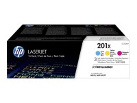 HP 201X 3er Pack Gelb, Cyan, Magenta LaserJet Tonerpatrone (CF253XM)