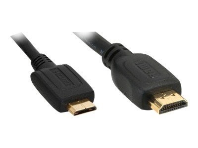 HDMI Mini (1.3) Kabel, HDMI St auf Mini St, verg. Kontakte, schwarz, 5m