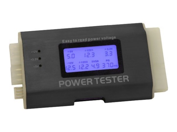 GR KABEL Netzteiltester Delock III 24-Display ATX Netzteiltester mit LCD- Anzeige LED und LCD Anzeig