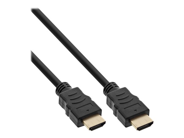 INLINE HDMI Kabel HDMI-High Speed mit Ethernet Stecker / schwarz / gold 0,3m