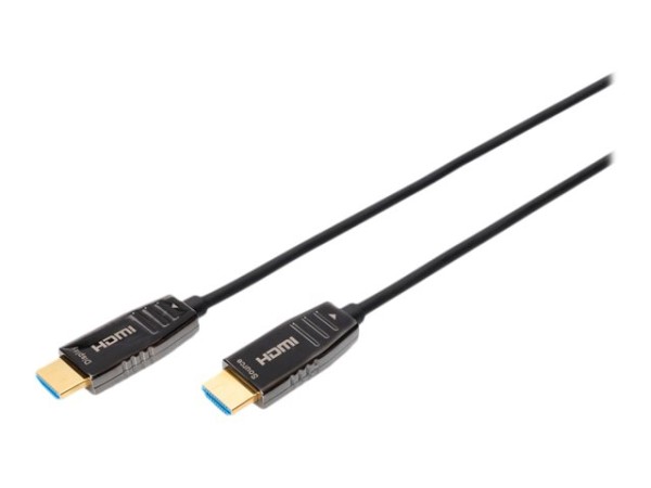 DIGITUS HDMI AOC Hybrid Glasfaser Anschlusskabel Typ A M/M 10m UHD 8K60Hz CE gold bl