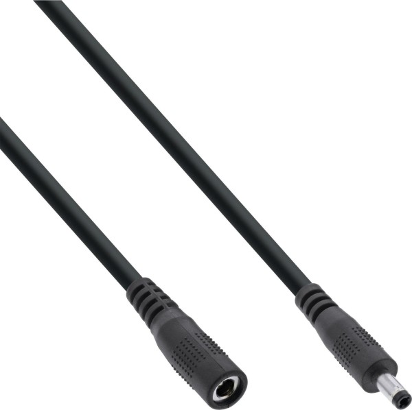 INTOS ELECTRONIC InLine DC Verlängerungskabel - DC Stecker/Buchse 4,0x1,7mm - AWG 18 - schwarz,1m (2