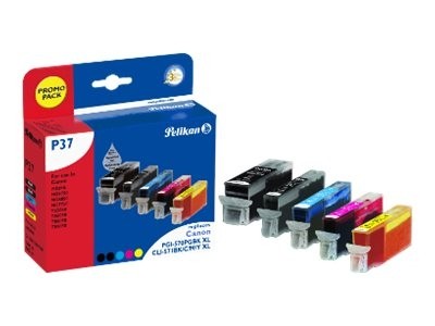 PELIKAN P37 5er Pack Schwarz, Gelb, Cyan, Magenta Tintenpatrone