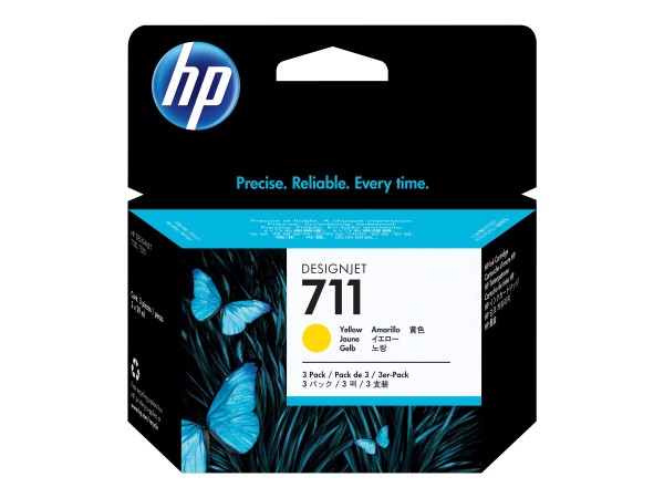 HP 711 3er Pack Gelb Tintenpatrone