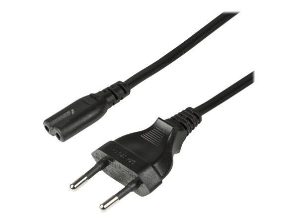 LOGILINK Power cord, CEE 7/16 to IEC C7, black, 3 m