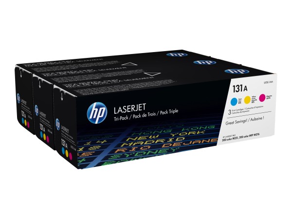 HP 131A 3er Pack Gelb, Cyan, Magenta LaserJet Tonerpatrone (U0SL1AM)