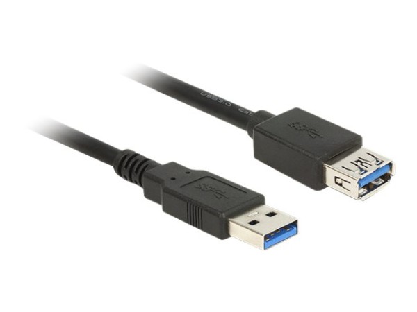 DELOCK Verlängerungskabel USB 3.0 Typ-A Stecker > USB 3.0 Typ-A Buchse 1,0 m schwarz