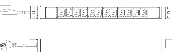 DIGITUS PDU 1U 12xC13 Ausgänge 230V/16A schwarz