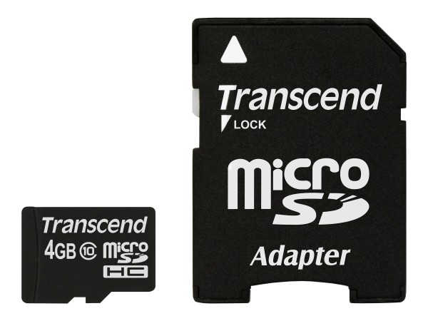 mSDHC 4GB Transcend + Adapter / Class 10