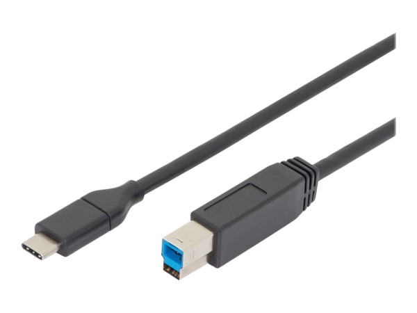 DIGITUS ASSMANN USB Type-C Verbindungskabel Typ C auf B St/St 1,8m 3A 5GB 3.0 Version CE sw