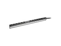 DIGITUS 19Zoll Steckdosenleiste Aluminium 12fach 2Kreislaeufe schwarz 2x16A mit 2xUeberlastschutz i