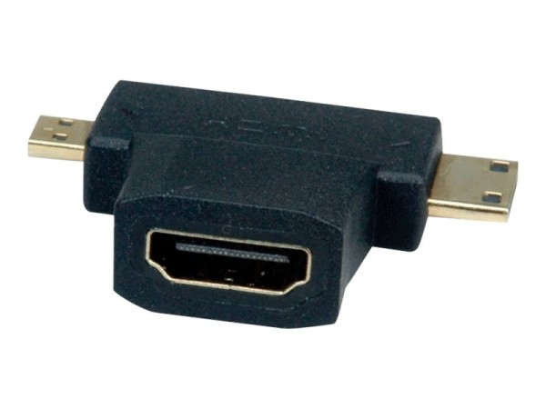 VALUE HDMI T-Adapter HDMI - HDMI Mini + HDMI Micro (12.99.3166)