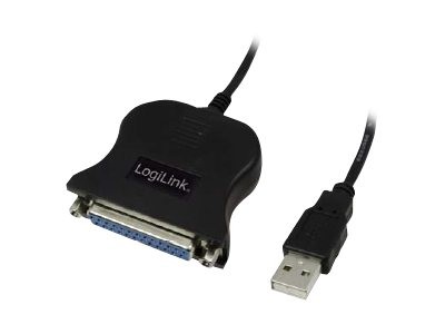 Logilink UA0054 Adapter USB to DSUB-25 mit 1,8 Meter Kabel USB A Stecker D-Sub 25-pin Buchse Farb