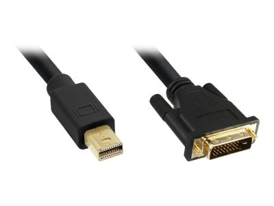 INLINE Mini DisplayPort zu DVI Kabel, Mini DisplayPort Stecker auf DVI-D 24+1 Stecker, schwarz/gol