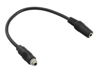 INLINE ® Audio Adapterkabel zum Einbau mit Gewinde, 3,5mm Stereo Buchse/Buchse, 0,2m