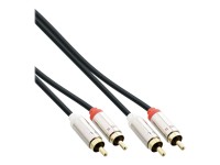 INLINE Slim Mobile - Audiokabel - RCA x 2 (M) bis RCA x 2 (M) - 50cm - Schwarz (992