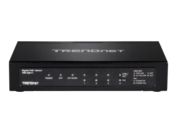 TRENDNET Switch 6 Port Gbit PoE+ 65W Metall